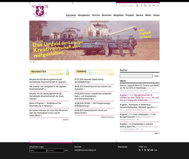 Screenshot der Website kreatives-leipzig.de